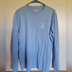Vineyard Vines Blue Sportfisher Whales Long Sleeve Tee Size Medium